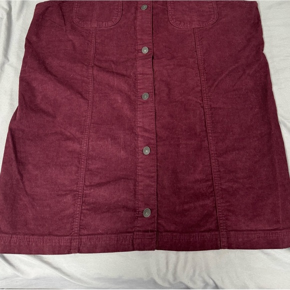 American Eagle Burgundy Corduroy Pinafore Dress - Picture 5 of 8